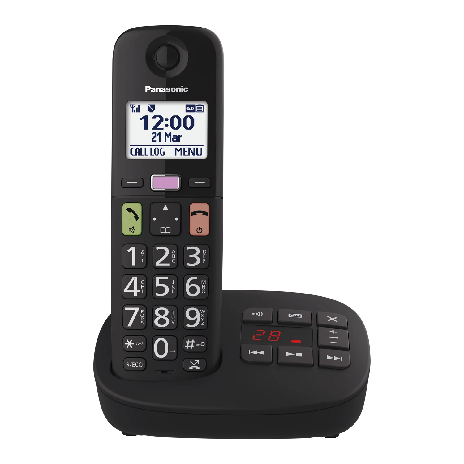 Panasonic KX-TGU130EB Big Button Cordless Phone, Single Handset