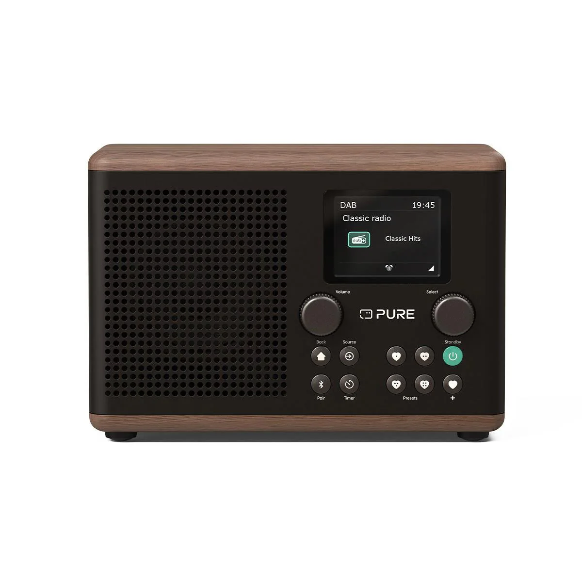 Pure Classic H4 DAB Radio in Black/Walnut