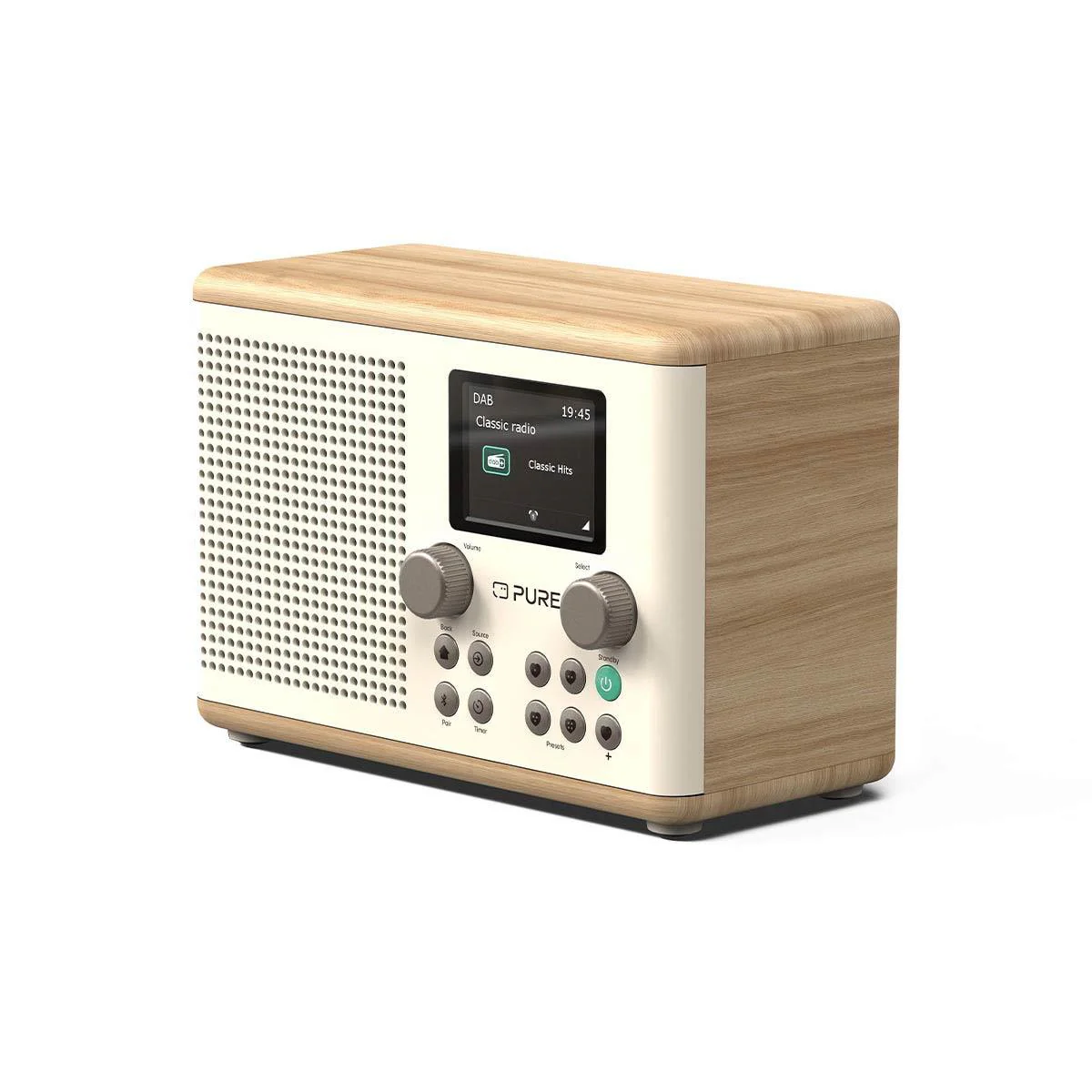 Pure Classic H4 DAB Radio in White/Oak - Image 2