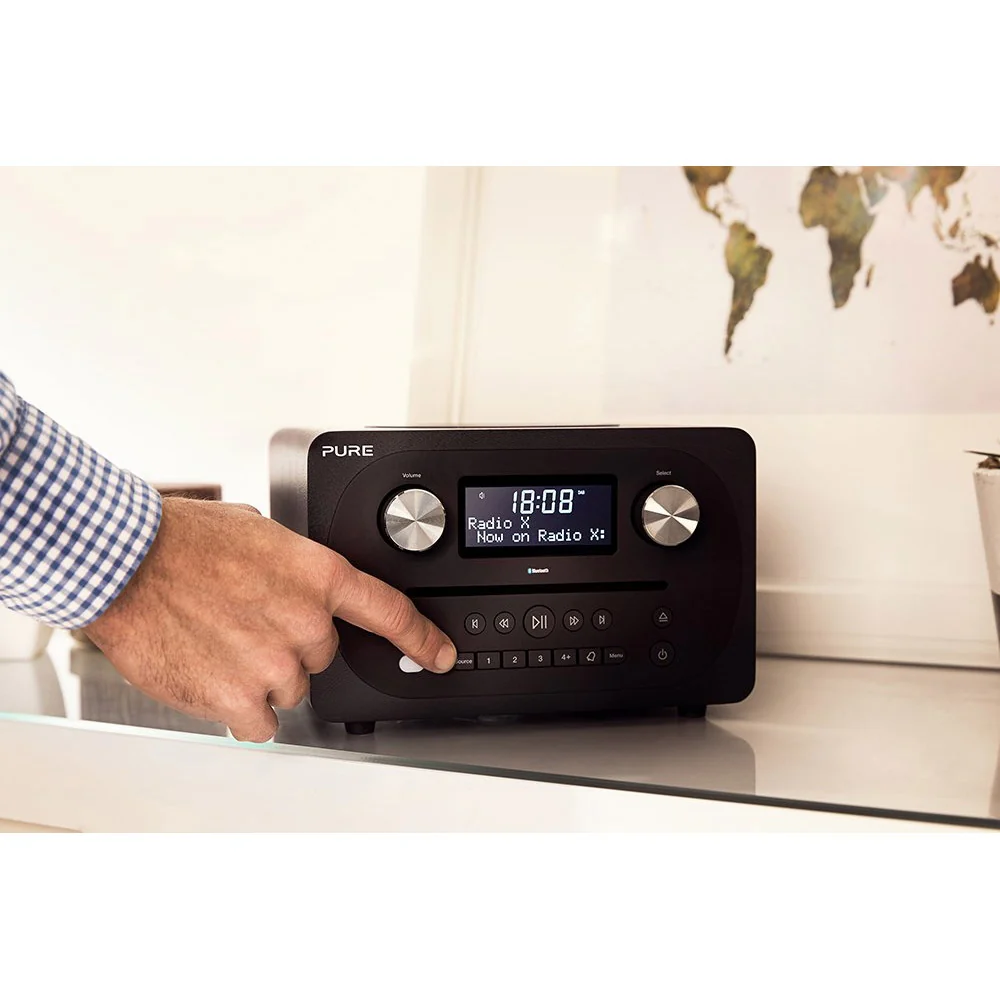 Pure Evoke C-D4 Bluetooth DAB Radio & CD Player in Black - Image 4