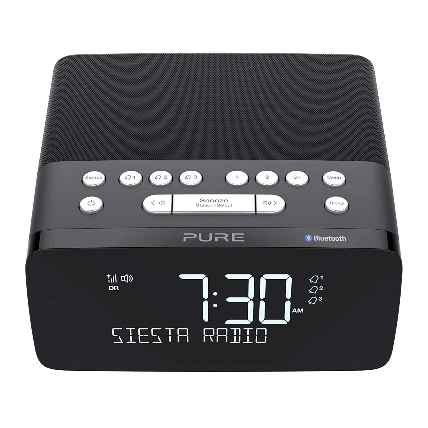 Pure Siesta Charge DAB/DAB+/FM Bluetooth Clock Radio with Wireless Charging Pad in Graphite - Image 3