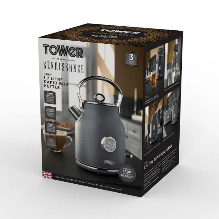 Tower Renaissance 1.7L Kettle in Grey - Image 3