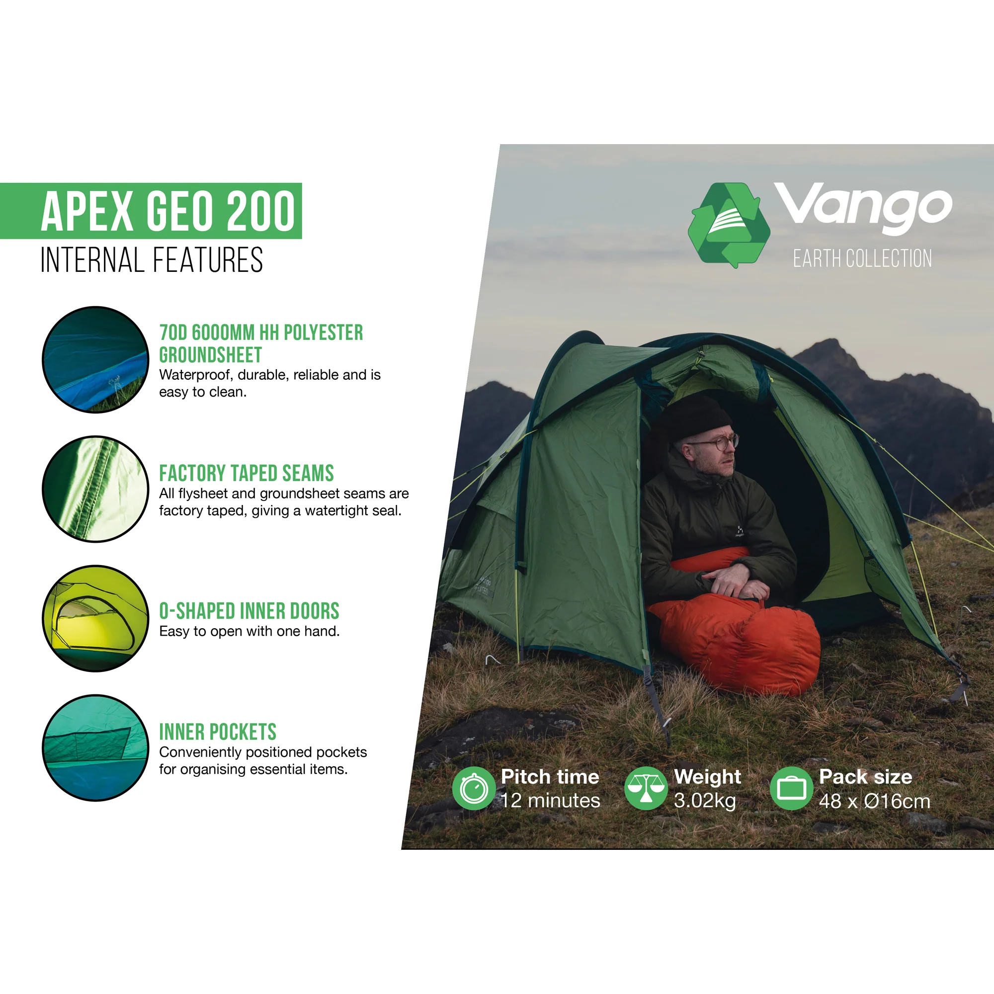 Vango Apex Geo 200 2-Person Tent - Image 3