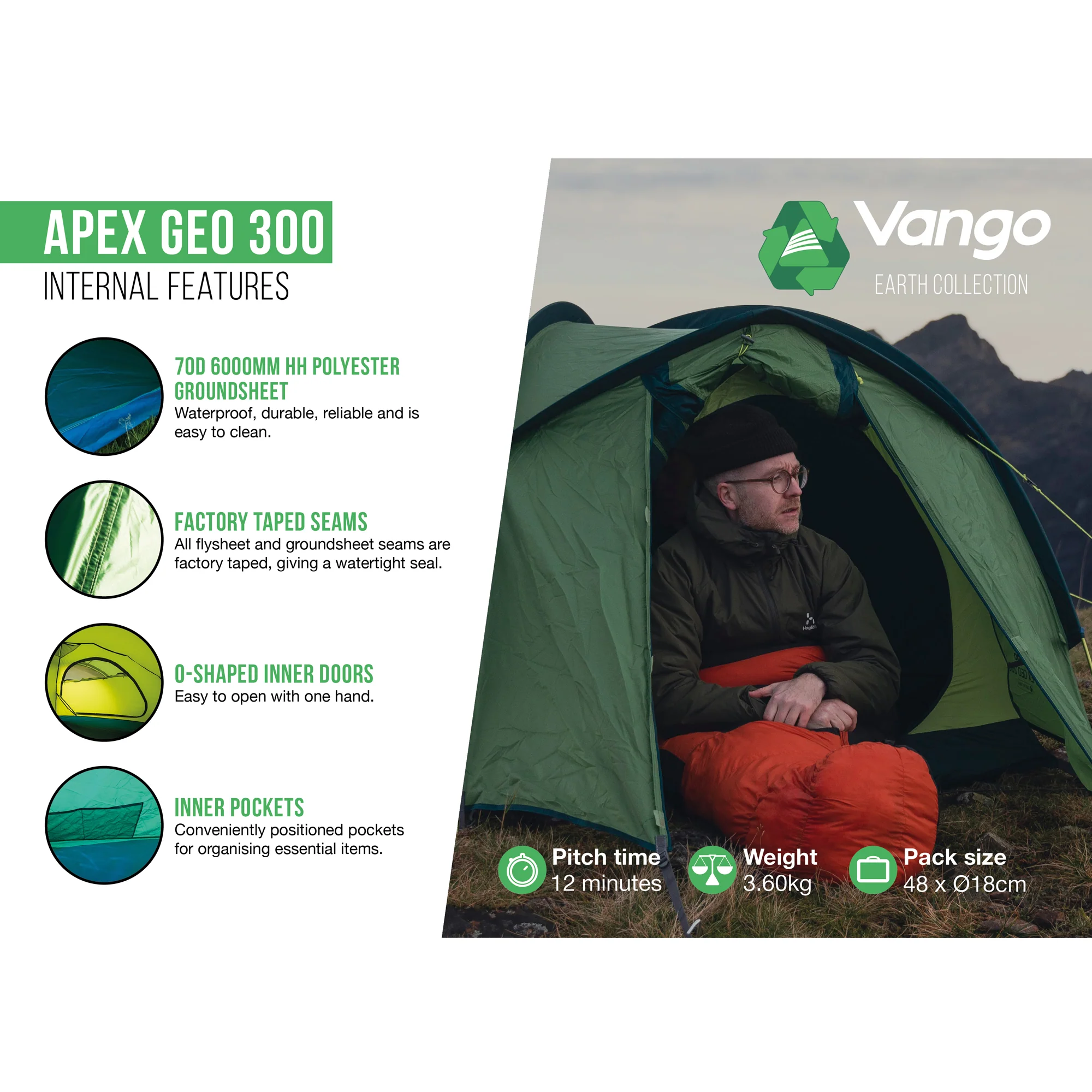 Vango Apex Geo 300 3-Person Tent - Image 3