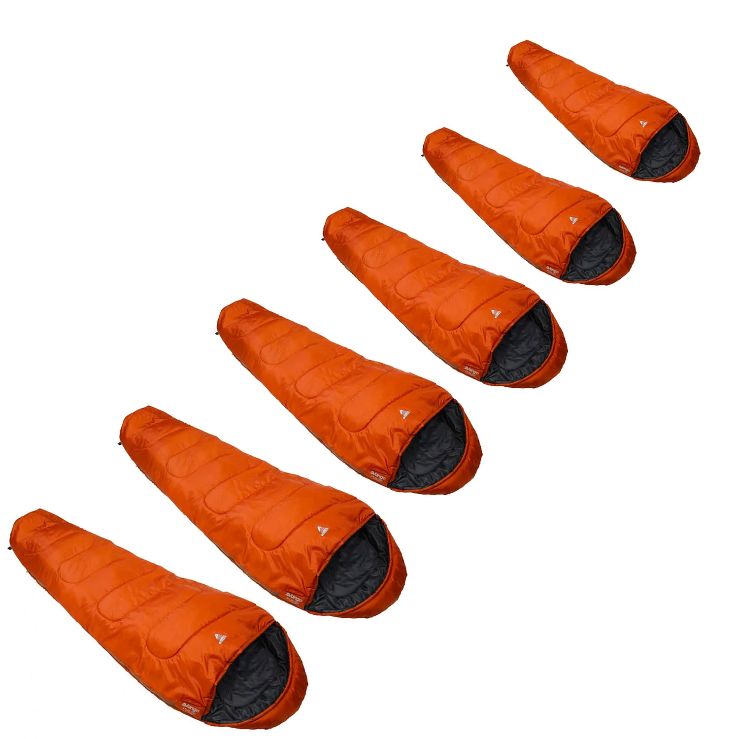 Vango Atlas 250 Sleeping Bag - Orange - Six Pack