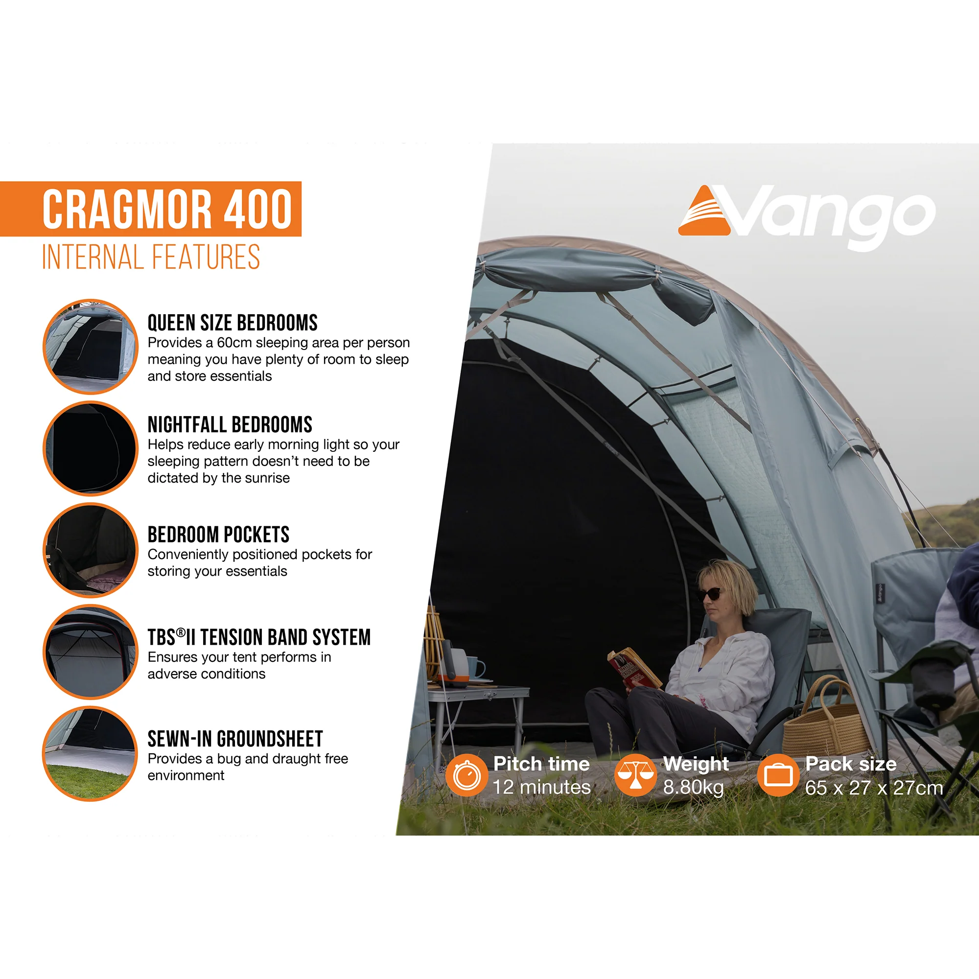 Vango Cragmor 400 4-Person Family Tent - Image 3