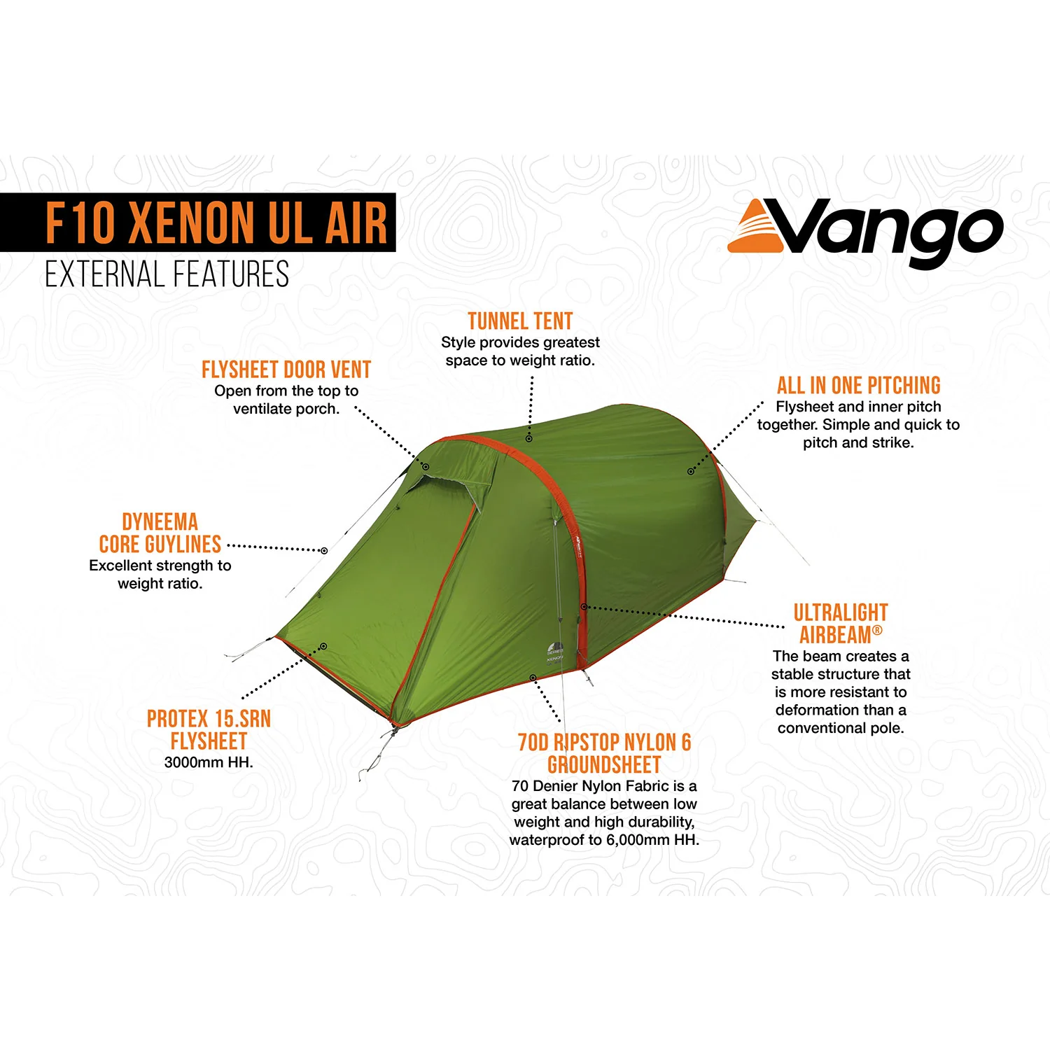 Vango F10 Xenon UL Air 2 Lightweight Tent, 2-Person - Image 2