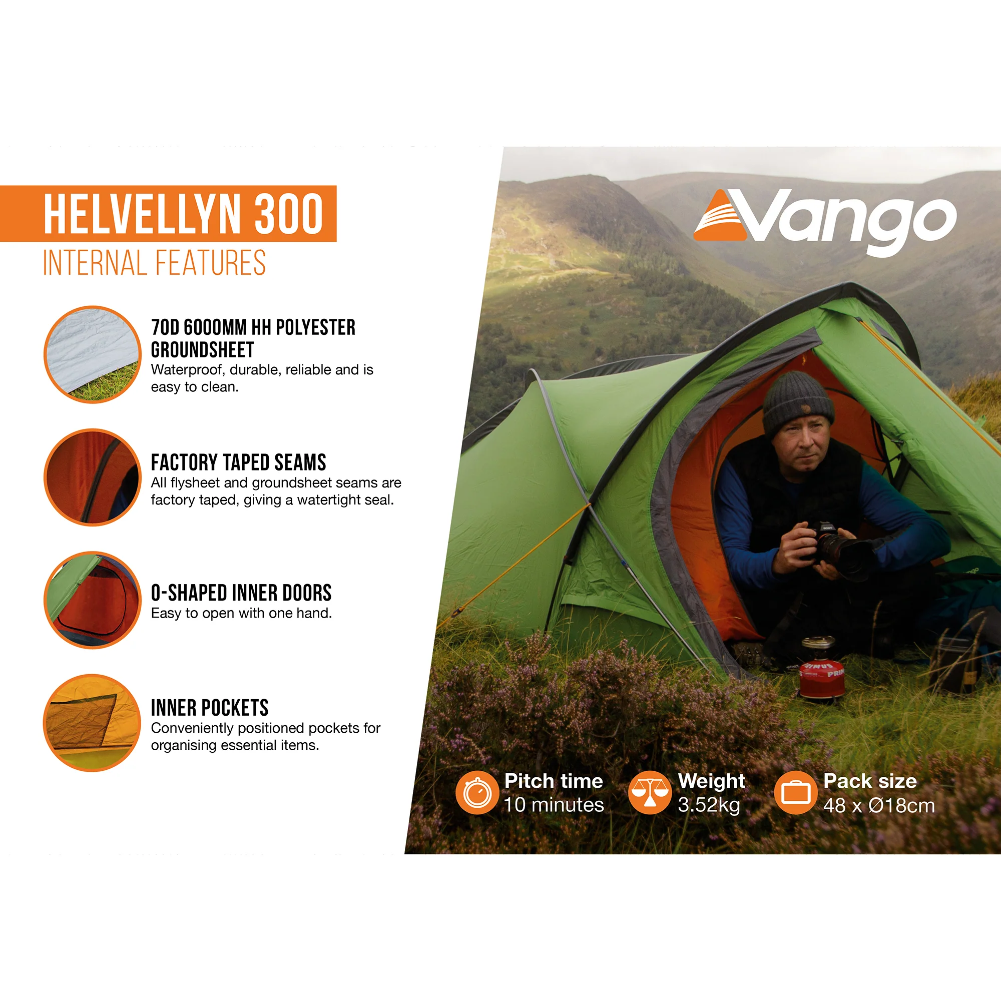 Vango Helvellyn 300 3-Person Tent - Image 3