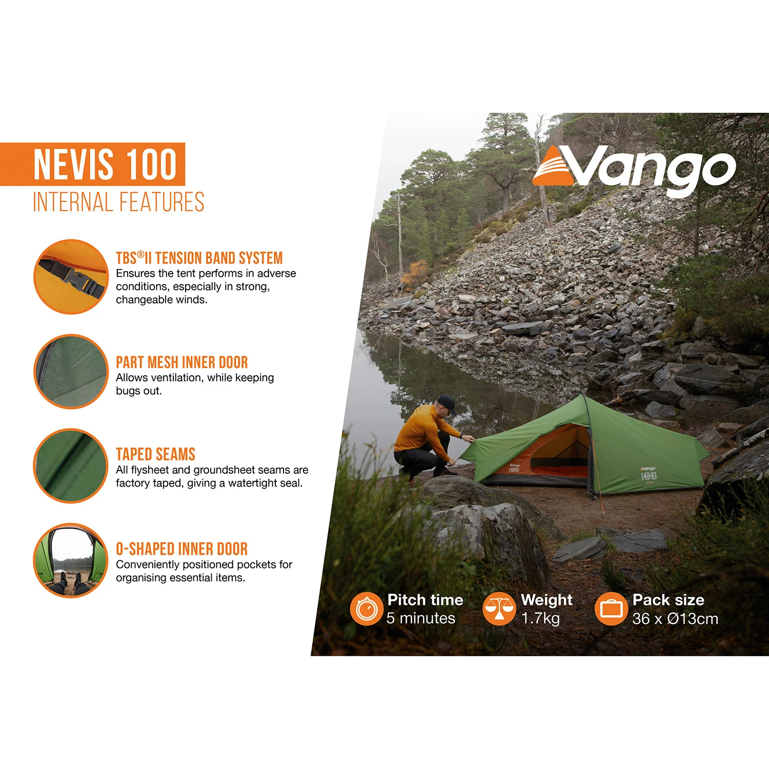 Vango Nevis 100 1-Person Tent - Image 3