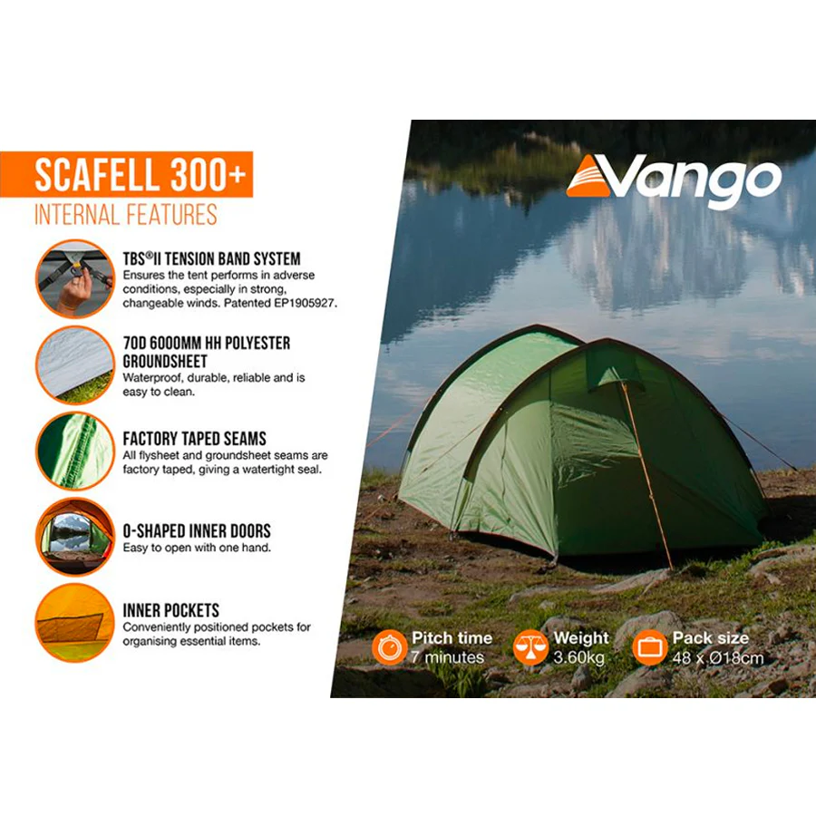 Vango Scafell 300 Plus 3-Person Trekking Tent - Image 3