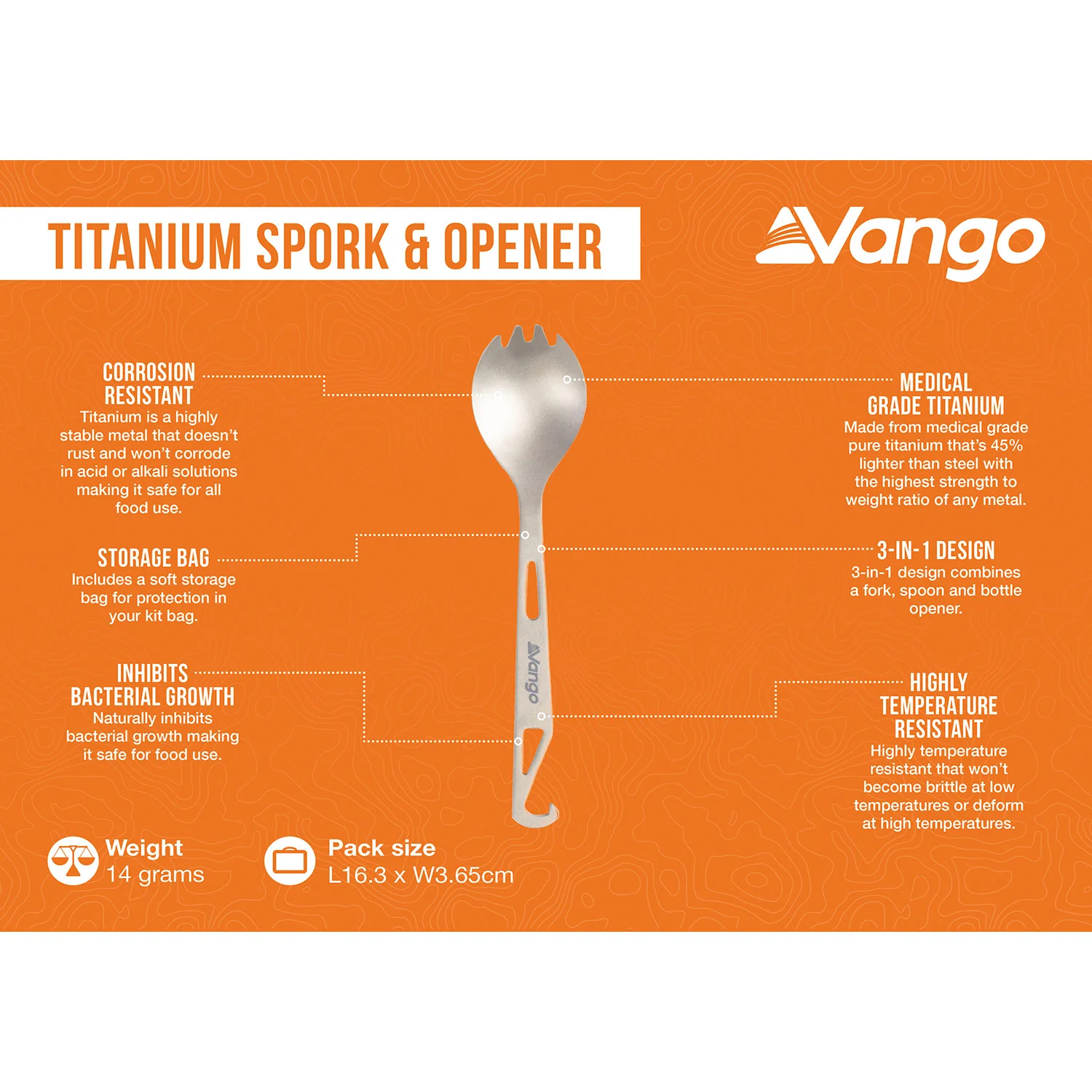 Vango Titanium Spork and Opener - Image 2