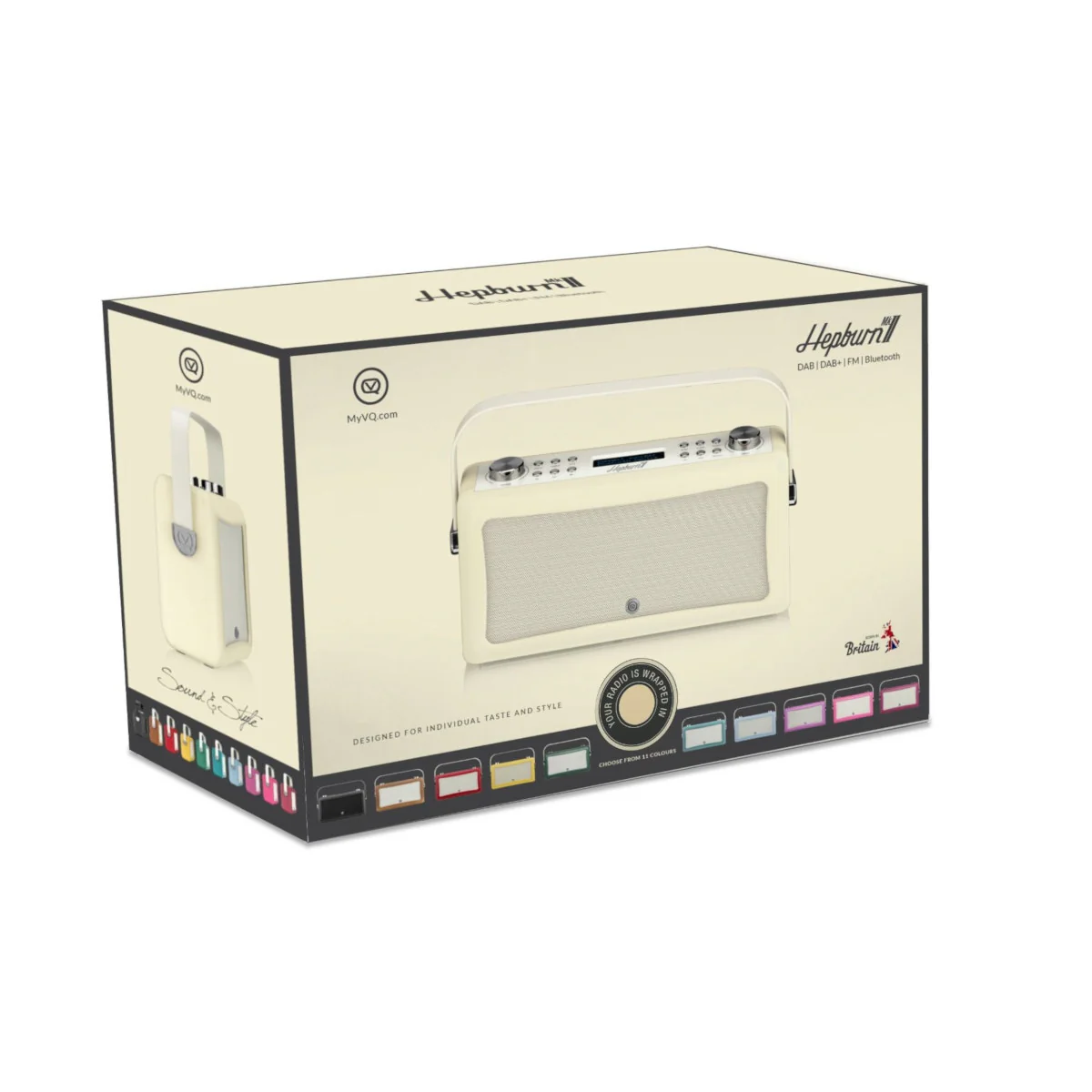 VQ Hepburn Mk II Portable DAB+/FM Radio & Bluetooth Speaker in Cream - Image 7