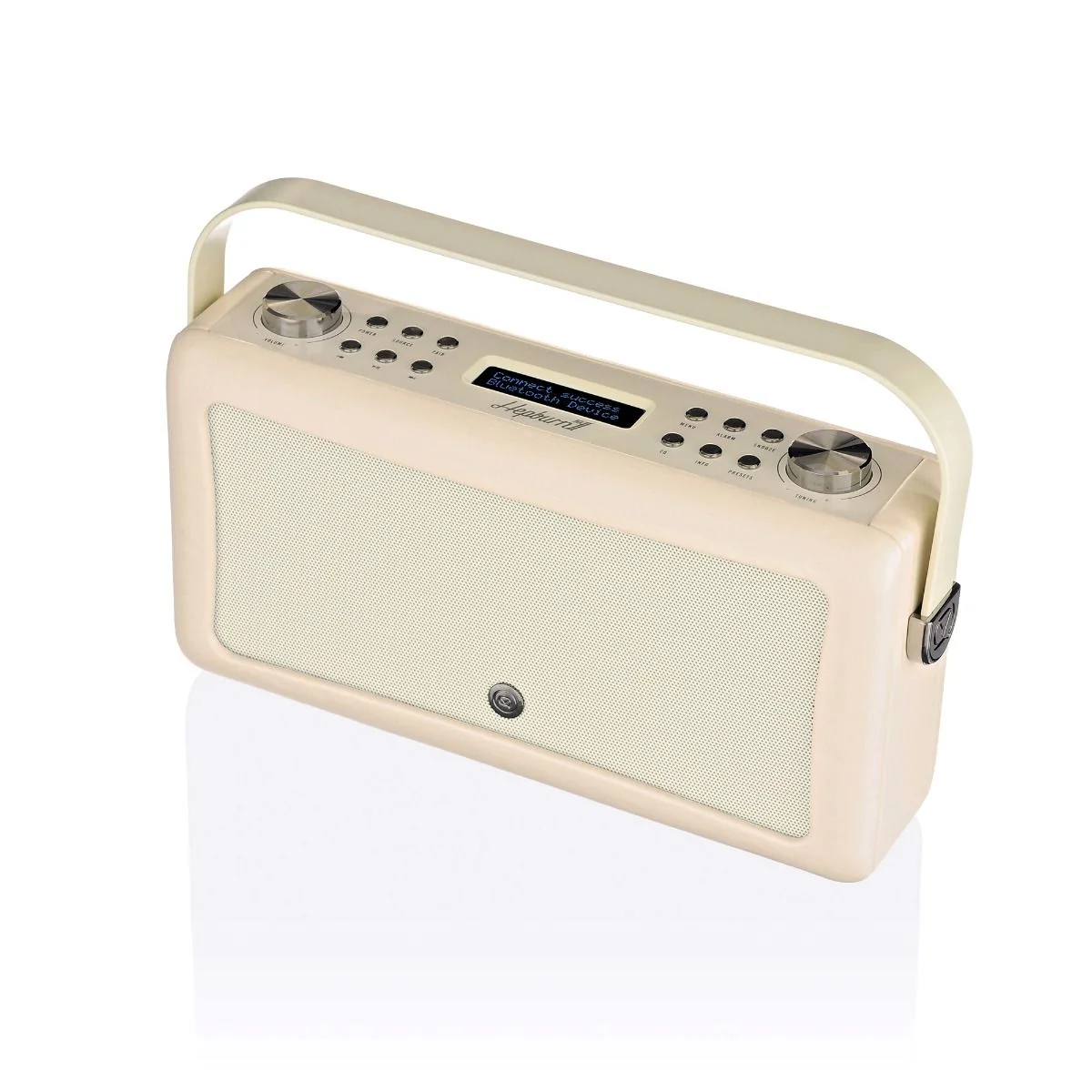 VQ Hepburn Mk II Portable DAB+/FM Radio & Bluetooth Speaker with Rechargeable Battery Pack in Cream - Image 4