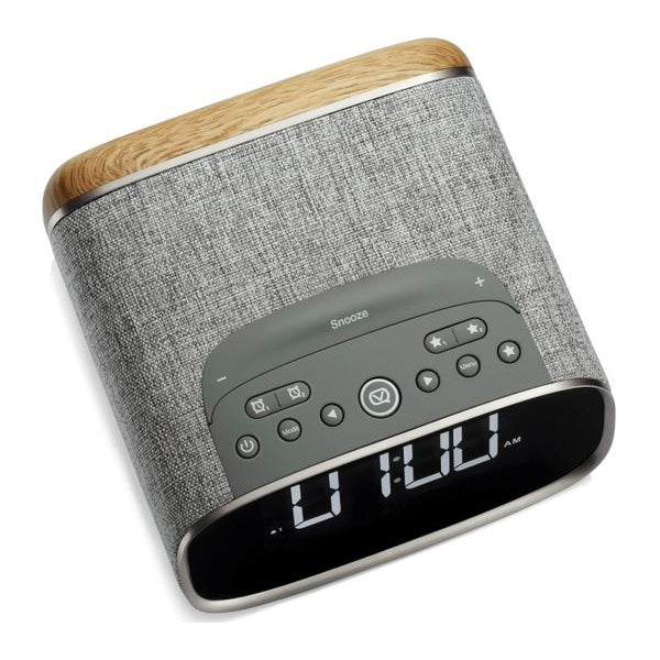 VQ Lark Bedside DAB Radio & Alarm Clock in Grey & Oak - Image 2