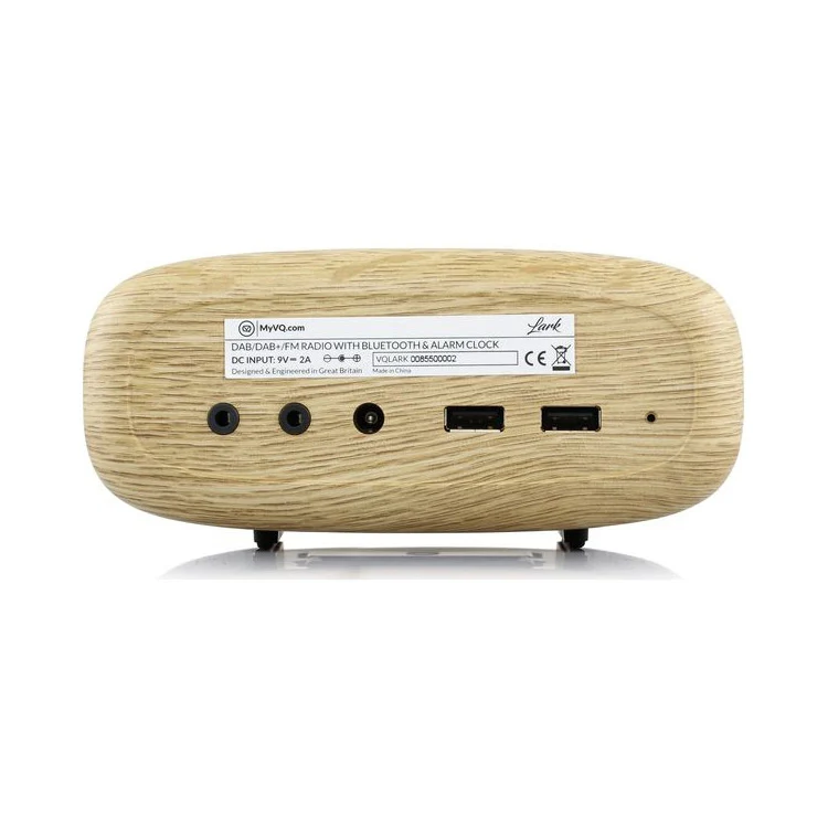 VQ Lark Bedside DAB Radio & Alarm Clock in Grey & Oak - Image 4