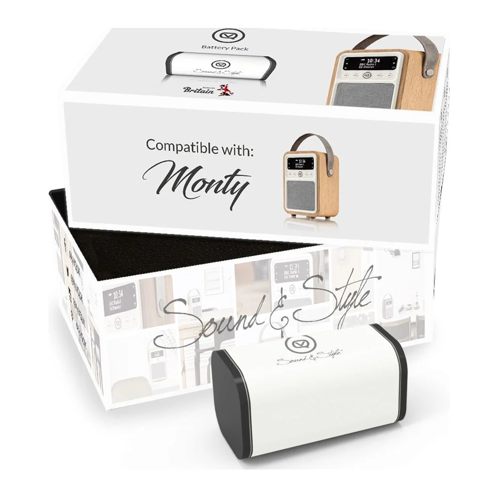 VQ Monty Portable DAB/FM Radio & Bluetooth Speaker with Rechargeable Battery Pack in Walnut - Image 3