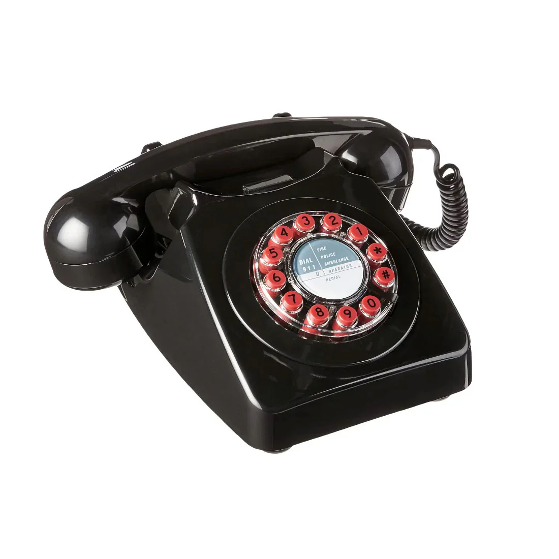 Wild Wood Retro 746 Telephone in Black